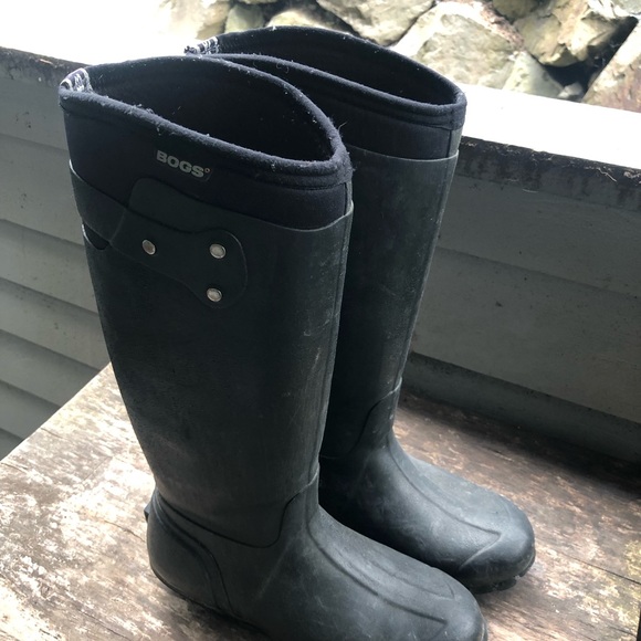 Bogs Neo-Tech Tall Black Boots Waterproof Kettering Rain -15 degree Boots Sz W9 - Picture 2 of 11